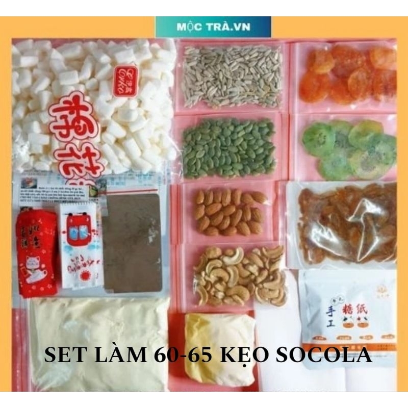 Set tự làm kẹo nougat đủ bơ giấy gạo, vỏ kẹo, nguyên liệu làm kẹo hạnh phúc