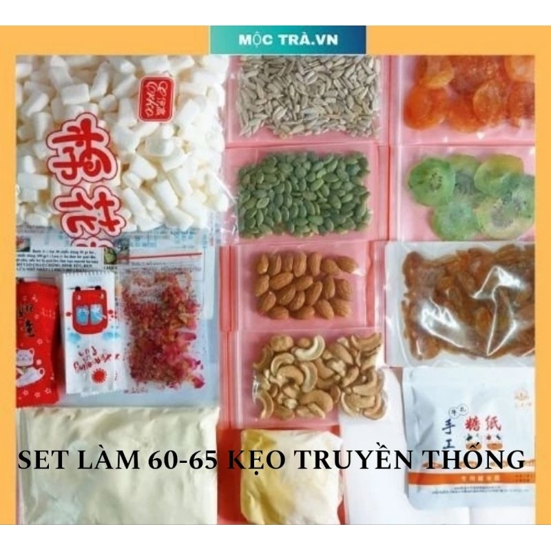 Set tự làm kẹo nougat đủ bơ giấy gạo, vỏ kẹo, nguyên liệu làm kẹo hạnh phúc