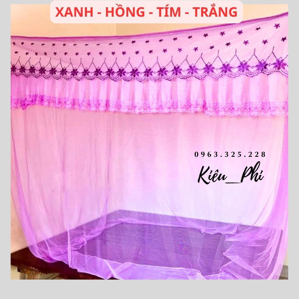 Màn tuyn dây mắc tay 1m4, 1m6, 1m8, 2m2 ⚡ loại 1⚡Mùng tuyn có cửa ngủ chống muỗi người lớn chất vải lanh thái