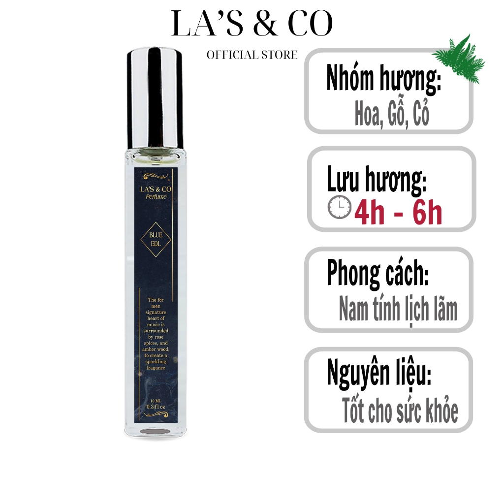 [Blue EDP] - Nước hoa nam La's & Co Sexy Man hương thơm Nam tính, Lịch lãm, Bí ẩn 10ml - Dạng xịt