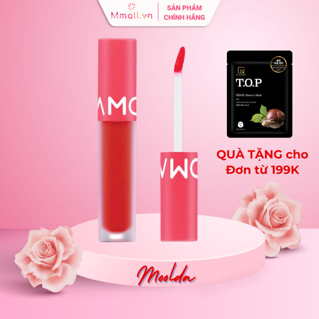 Son tint lì lâu trôi dưỡng ẩm không chì 20 Màu Moolda Tattoo Fixing Lip Tint - Mmall nhập khẩu chính hãng