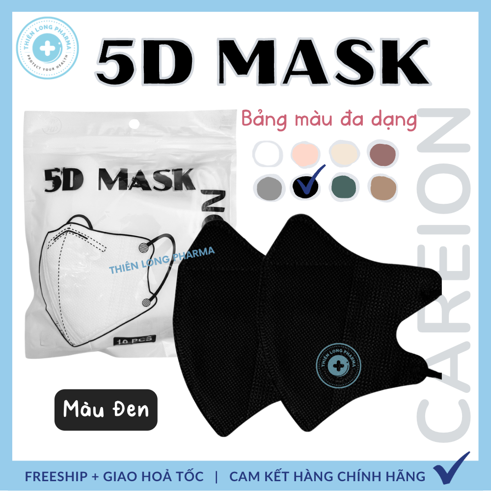 Set 150 Chiếc Khẩu trang 5D THÁI LAN, 5D MASK CAREION kháng khuẩn dày dặn nhiều màu sắc