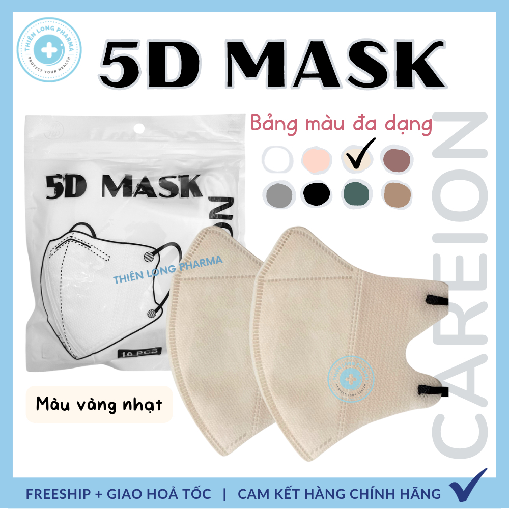 Set 150 Chiếc Khẩu trang 5D THÁI LAN, 5D MASK CAREION kháng khuẩn dày dặn nhiều màu sắc