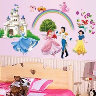 Decal dán tường trang trí công chúa và hoàng tử