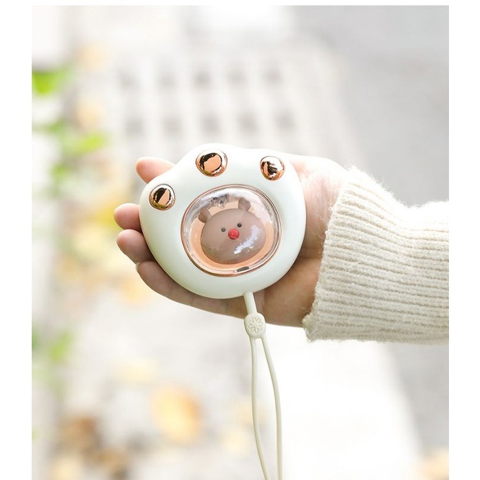 Máy sưởi ấm mini cầm tay đa năng hình chân mèo Pin sạc 2400Mah 4 tiếng sử dụng - Máy massage sưởi ấm tay nhỏ gọn