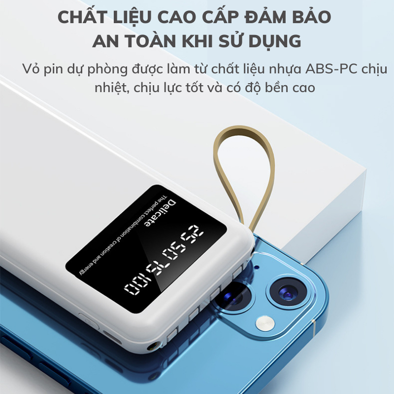 Sạc Dự Phòng dung lượng 20000mah TZ08 Chính hãng , Tích Hợp 4 Dây Sạc, Sạc Không Nóng Máy, Bảo Hành 12 Tháng TECHHIGH