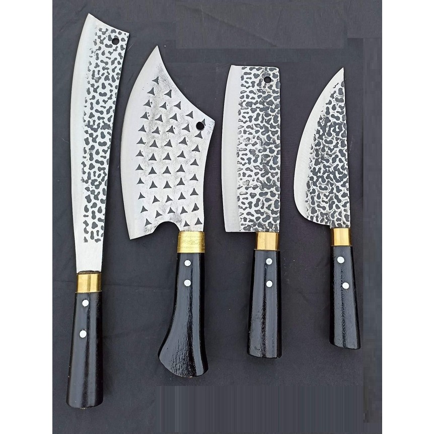SM004 Bộ Dao Nhà Bếp Đa Năng - Rèn Từ Thép Nhíp Dập Vân 2 Mặt, Dùng Chặt Cây, Chặt Xương, Thái Lọc Thịt