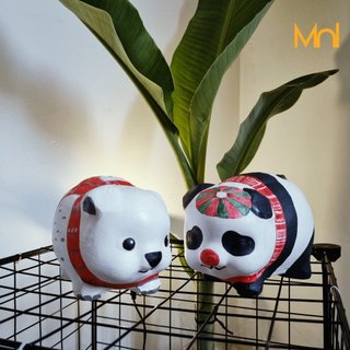 Heo đất handmade - gấu trúc, gấu trắng