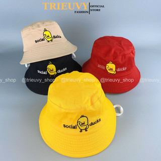 [2-6 tuổi 50-52cm] Mũ bucket trẻ em Vịt vàng kèm chữ, nón cho bé trai/bé gái kèm dây quay cố định - TRIEUVY_FASHION
