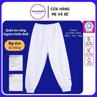 (Bigsize 30-60kg) Quần dài bo trắng big size Hello B&B mềm mịn mát Hello BB | ShopHelloBB
