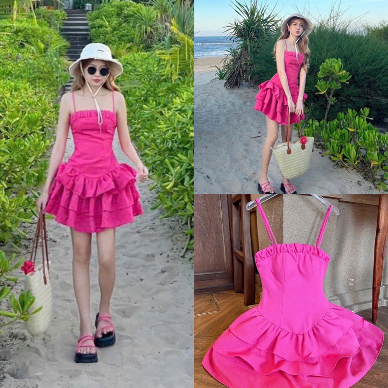 ✌️đầm baby doll xô thêu cổ sen