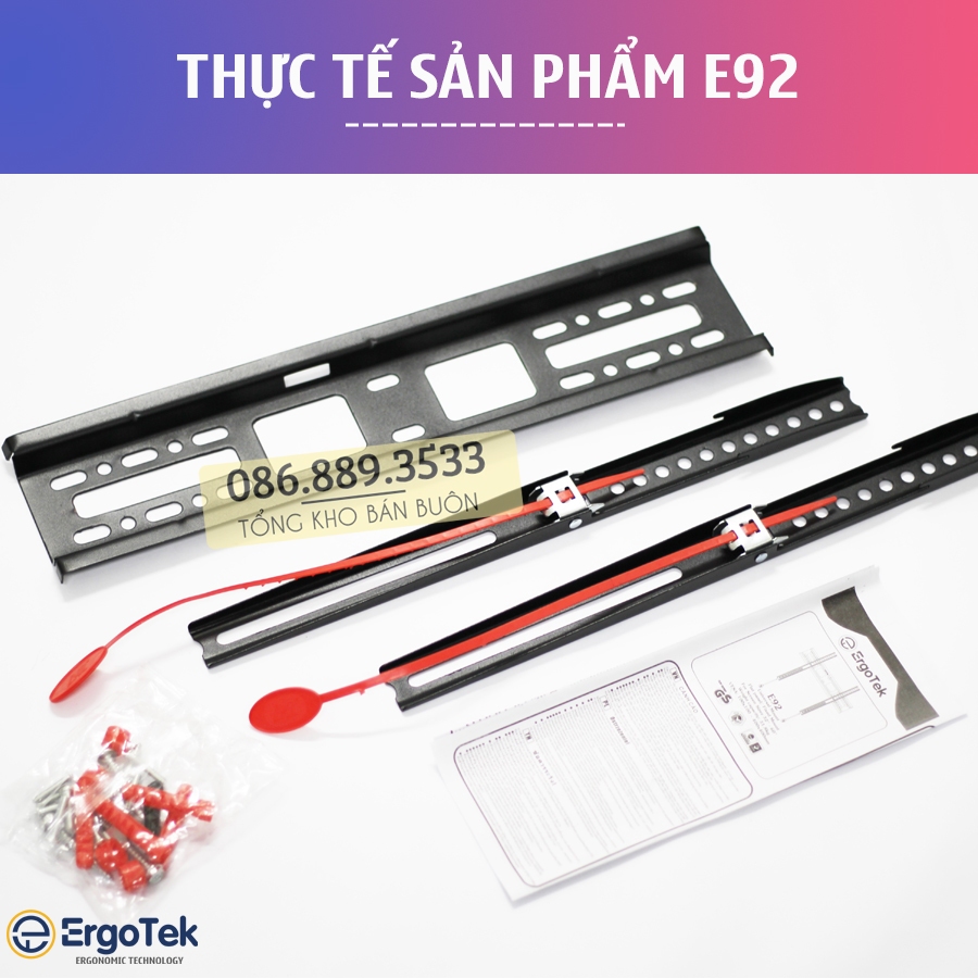 Giá Treo Tivi Siêu Mỏng ErgoTek E93 40 - 75 Inch  / E92 32 - 60 Inch - Khung Giá Treo Tv Sát Tường