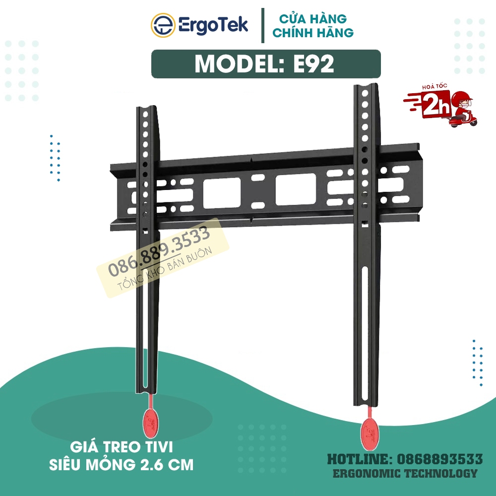 Giá Treo Tivi Siêu Mỏng ErgoTek E93 40 - 75 Inch  / E92 32 - 60 Inch - Khung Giá Treo Tv Sát Tường