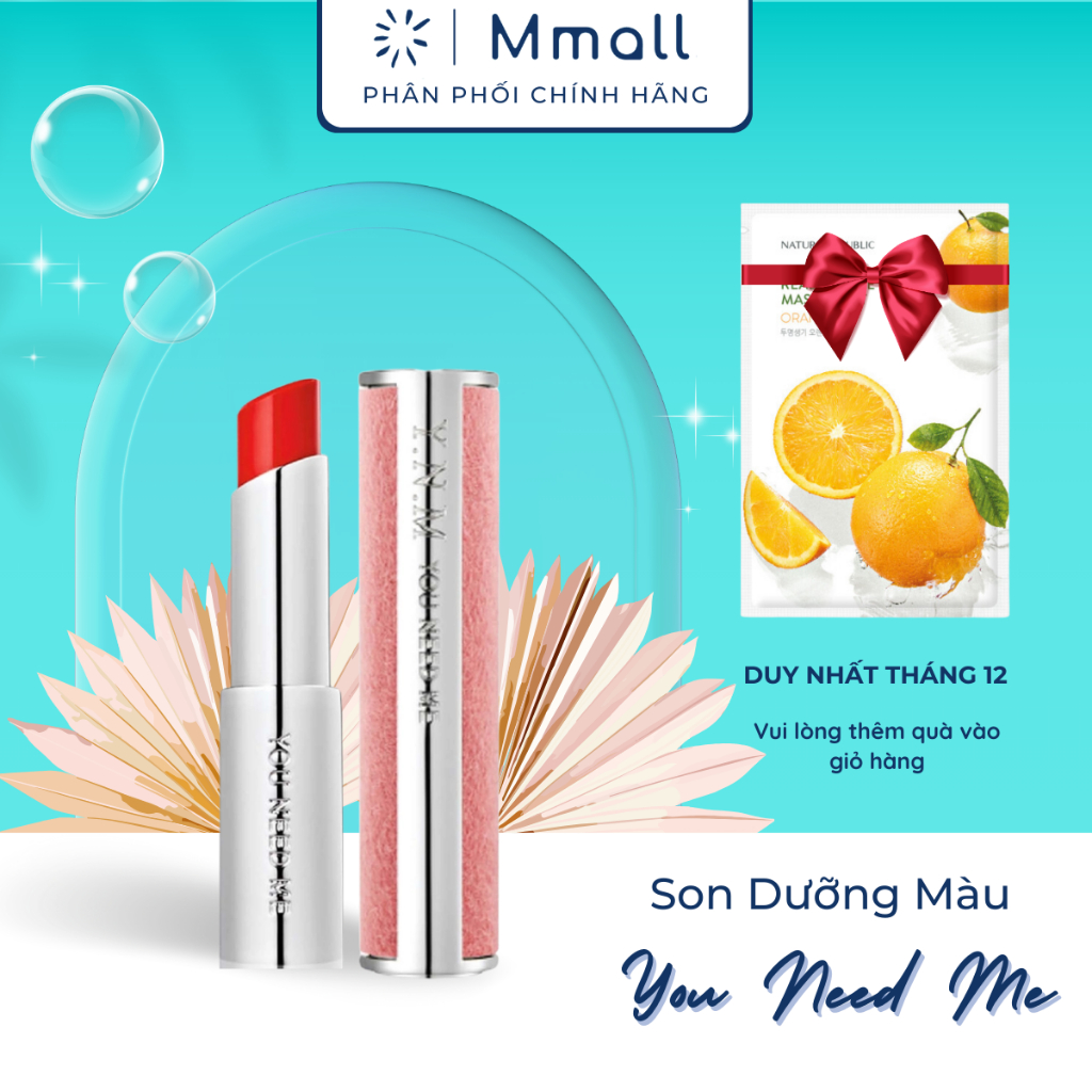 Son dưỡng có màu YNM Candy Pop Glow Lip Balm dưỡng môi có màu tự nhiên - Son hồng cam đào và đỏ rượu | Mmall_vn