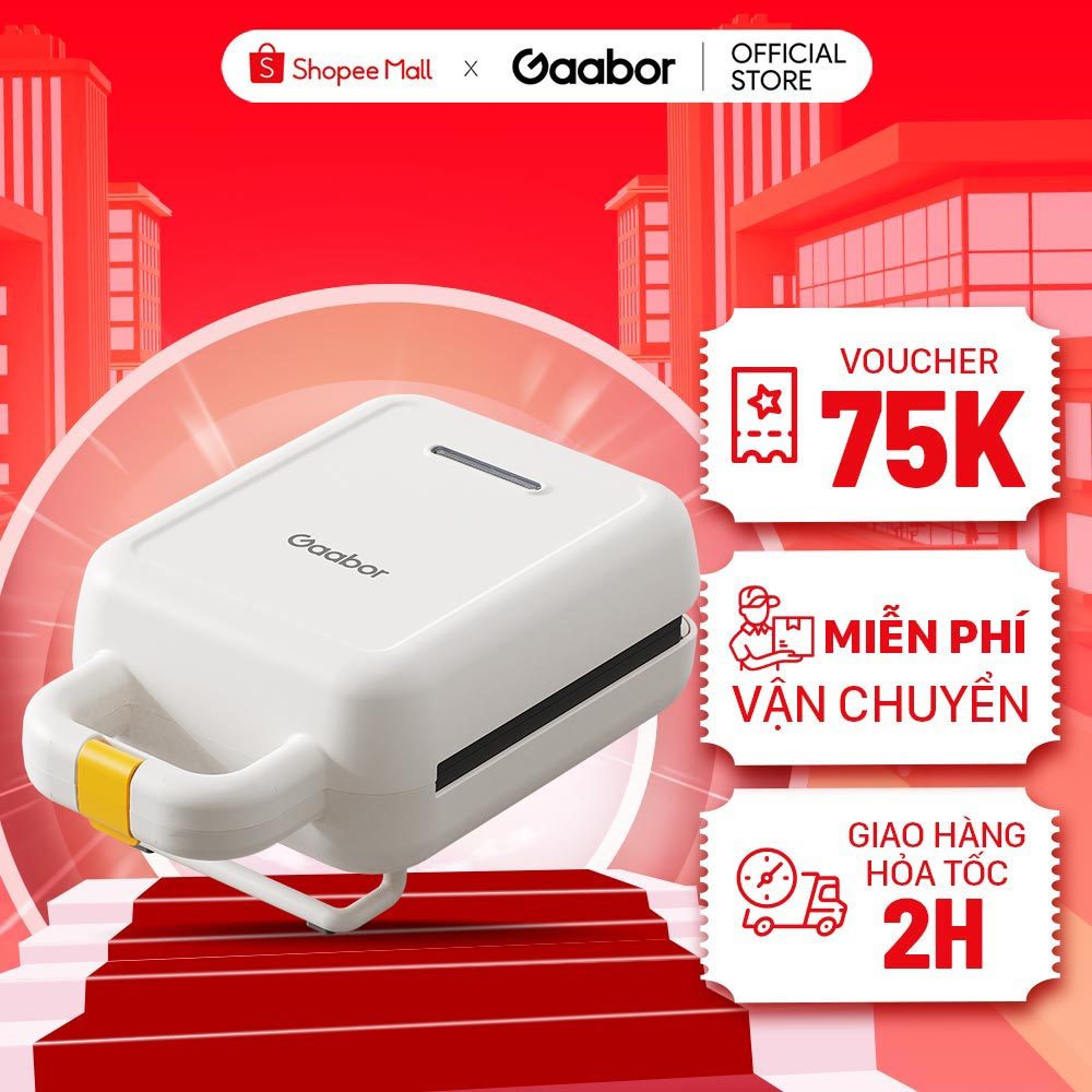 Máy kẹp sandwich SM60M-WH01A GAABOR nướng bánh mì, rán trứng, nướng thịt tiện dụng cho bữa sáng - Hàng chính hãng