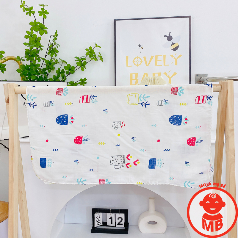 Khăn tắm xô BABY XUẤT NHẬT HỌA TIẾT dễ thương cho bé 2 lớp, 4 lớp, 6 lớp