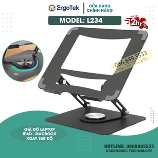 Giá đỡ Laptop Xoay 360 độ ErgoTek L234 - Tuỳ chỉnh độ cao - Kệ Để Laptop – Macbook Ipad  Stand [ Rẻ Hơn OTree K94 ]