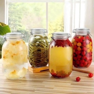 Hũ Thủy Thủy Tinh Nắp Kẹp ,Nắp Cài Cao Cấp 2L ,3L Cực Dày Dặn Dùng Nuôi Scoby/Trà Kombucha ,Nấm Kefir ,Đựng Thực Phẩm