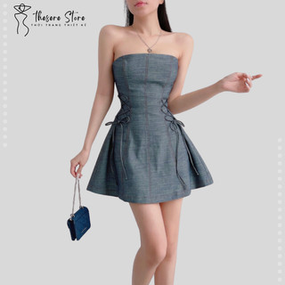 Laceri Dress - Đầm cúp ngực dáng xoè eo thắt dây đan V157 | Tantalizing