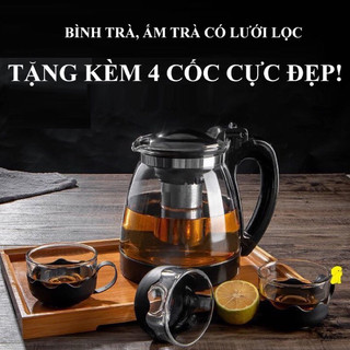 Bình pha trà kèm lọc chất liệu thuỷ tinh cao cấp