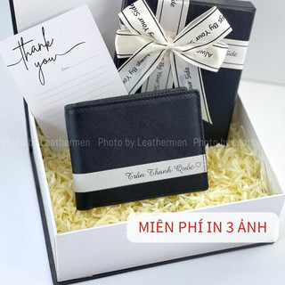[ẢNH THẬT ĐỘC QUYỀN] Ví nam khắc tên kèm hộp quà sang trọng, túi giấy và thiệp viết tay, quà tặng cao cấp tặng bạn trai