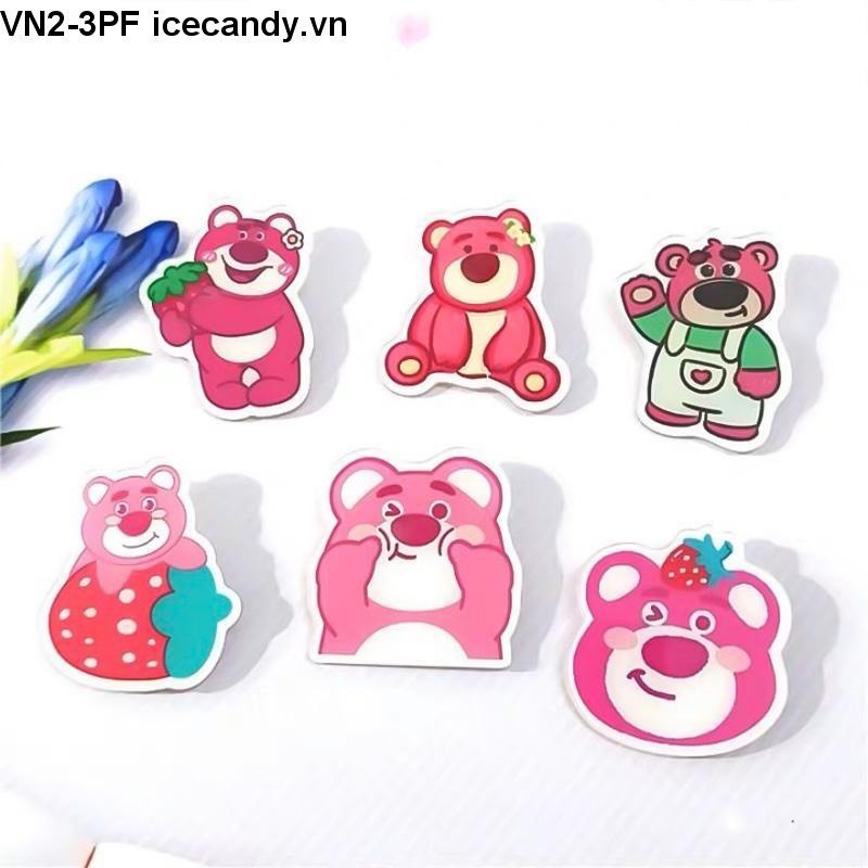 Stick gắn balo túi ví GẤU DÂU LOSTO, char,m gắn balo áo nhóm