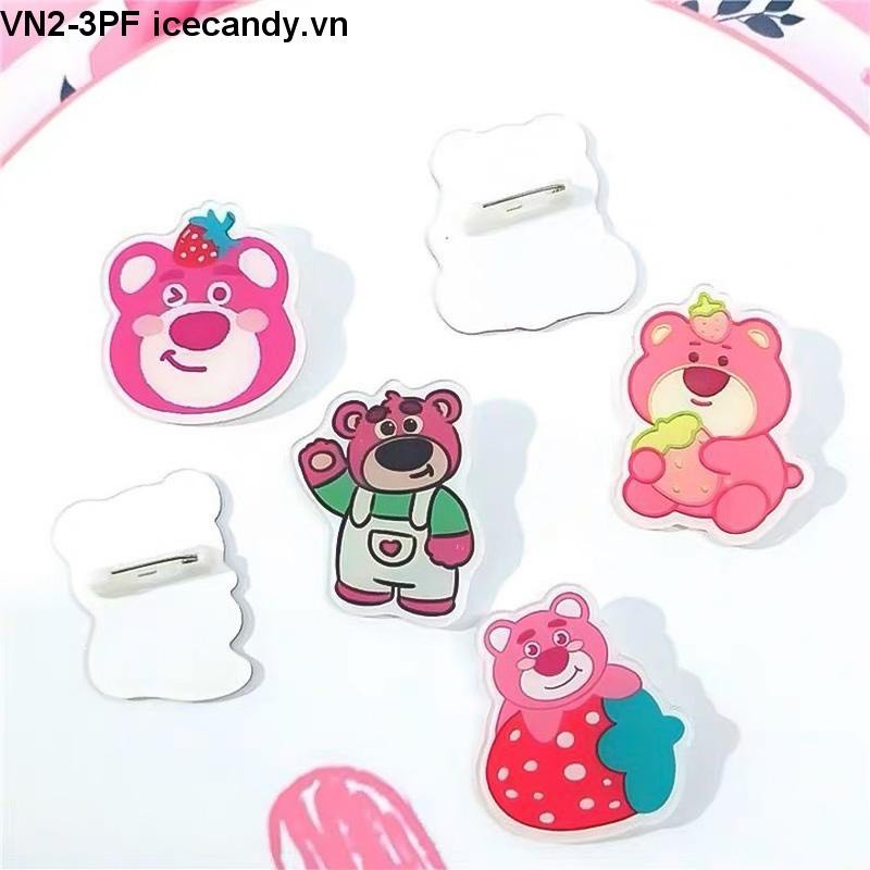 Stick gắn balo túi ví GẤU DÂU LOSTO, char,m gắn balo áo nhóm