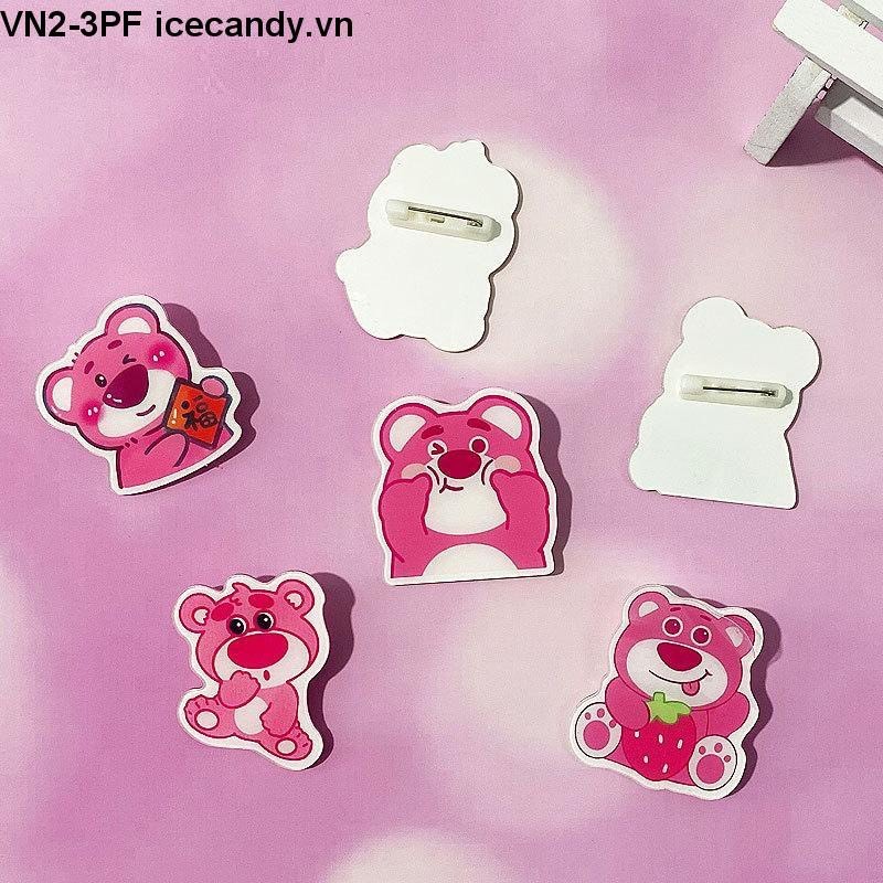 Stick gắn balo túi ví GẤU DÂU LOSTO, char,m gắn balo áo nhóm