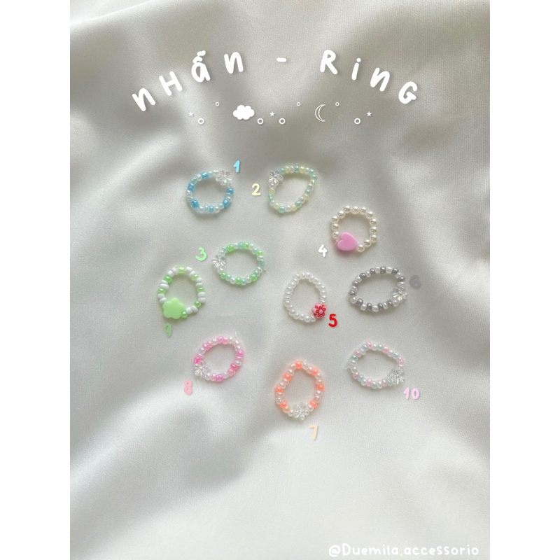 Nhẫn hạt cườm handmade