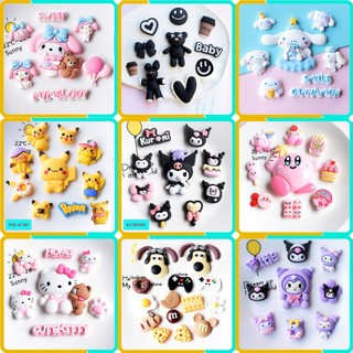 Set 10 jibbitz sticker charm trang trí theo chủ đề , chất liệu nhựa cứng