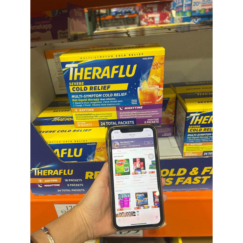 HỘP THÊRAFLU MULTI SYMTOM SEVERE COLD 24 Gói