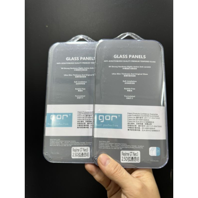 Bộ 2 miếng kính cường lực Gor cho oppo Realme 3 Gt neo 3 kính trong suốt chính hãng Gor Full box