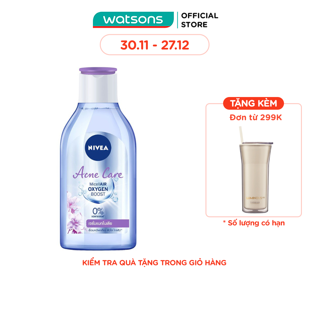 Nước Tẩy Trang Nivea Acne Care Chăm Sóc Da Mụn Dành Cho Da Mụn, Dễ Nổi Mụn 400ml