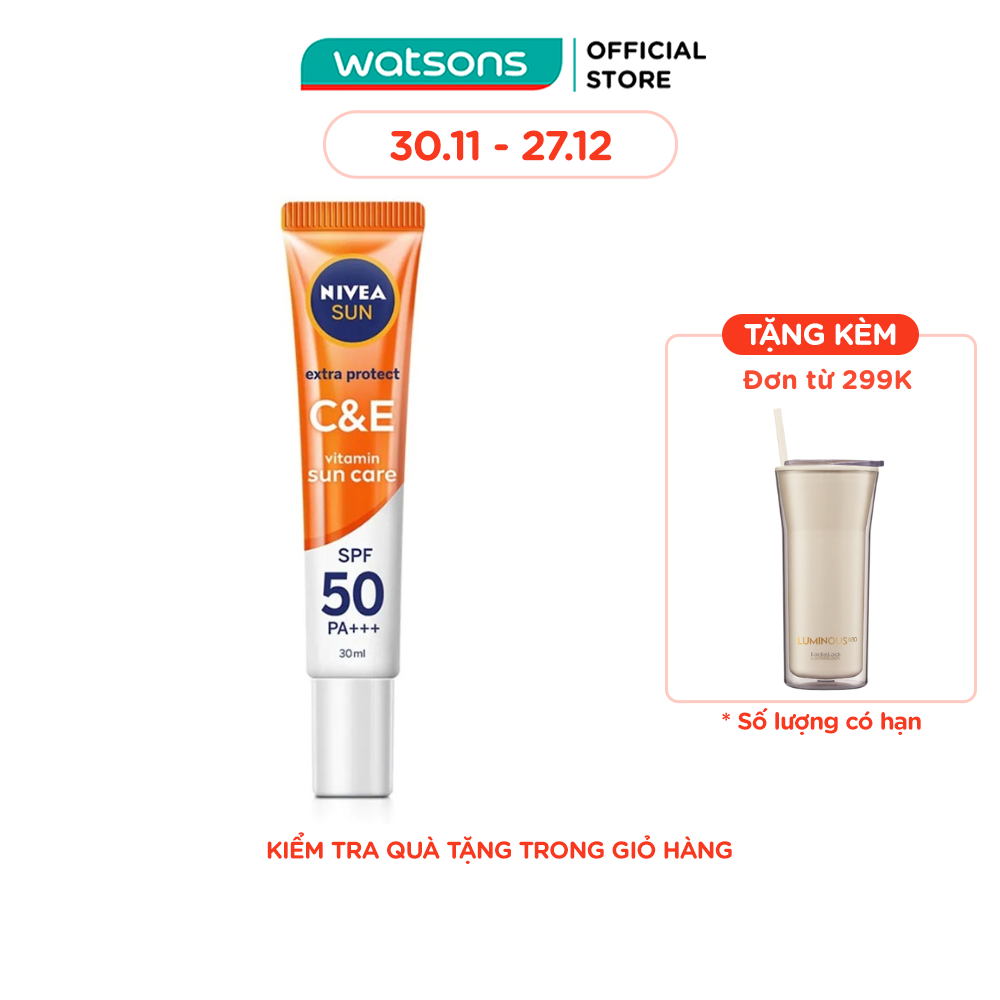 Serum Chống Nắng Nivea Dưỡng Da Sáng Khỏe Vitamin C&E SPF50 PA+++ 30ml