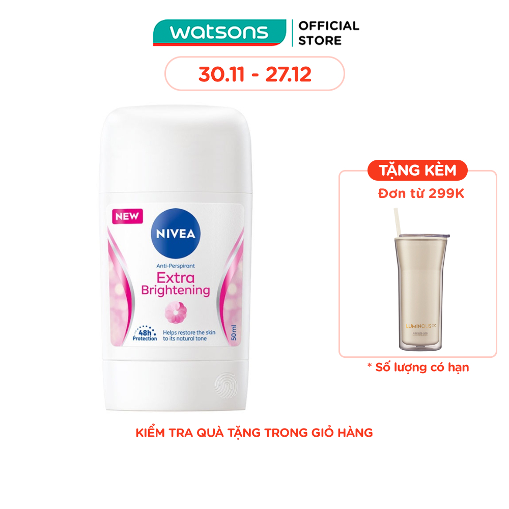Sáp Ngăn Mùi Nivea Brightening Dưỡng Da Sáng Mịn Tối Ưu 50ml