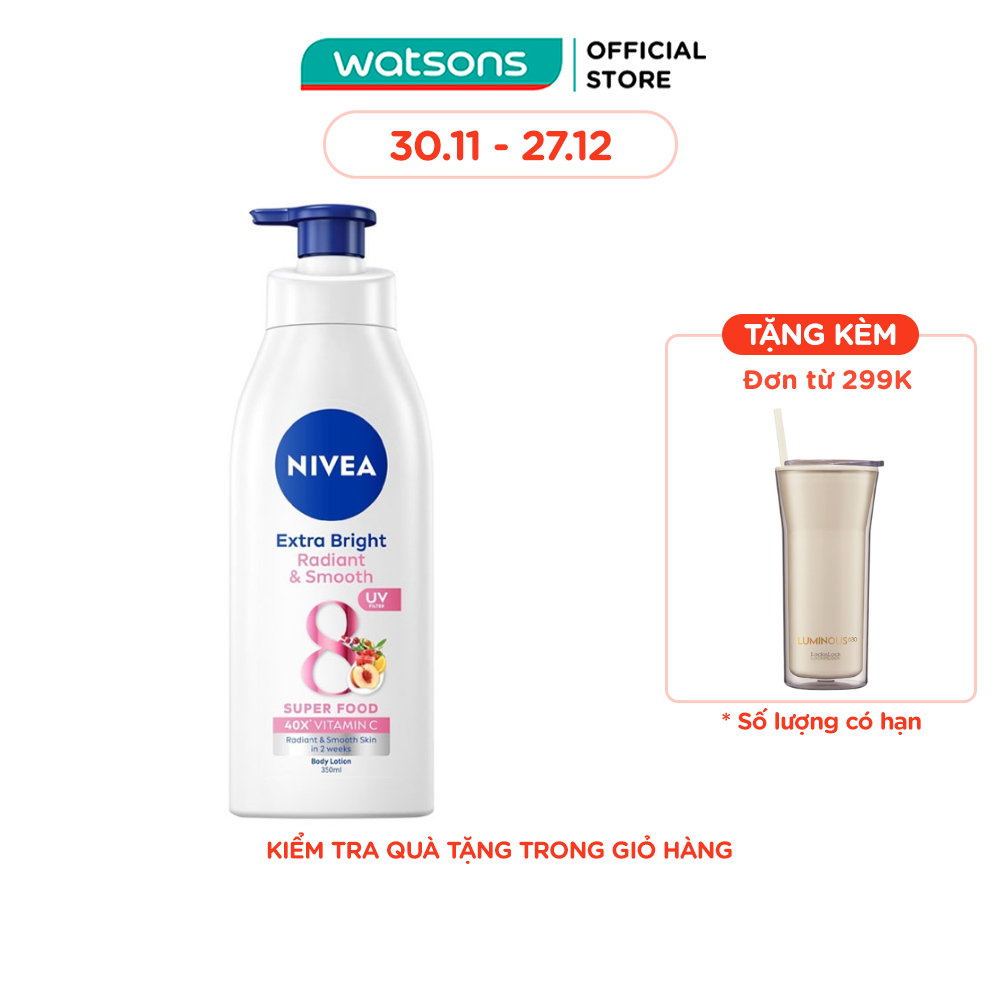 Sữa Dưỡng Thể Nivea Dưỡng Da Sáng Mịn 350ml