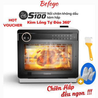 [Cải Tiến] Nồi chiên không dầu hấp hơi nước siêu nhiệt 2Good S100 - 20L - 1800W - có xiên quay gà - lồng quay - Befoyo