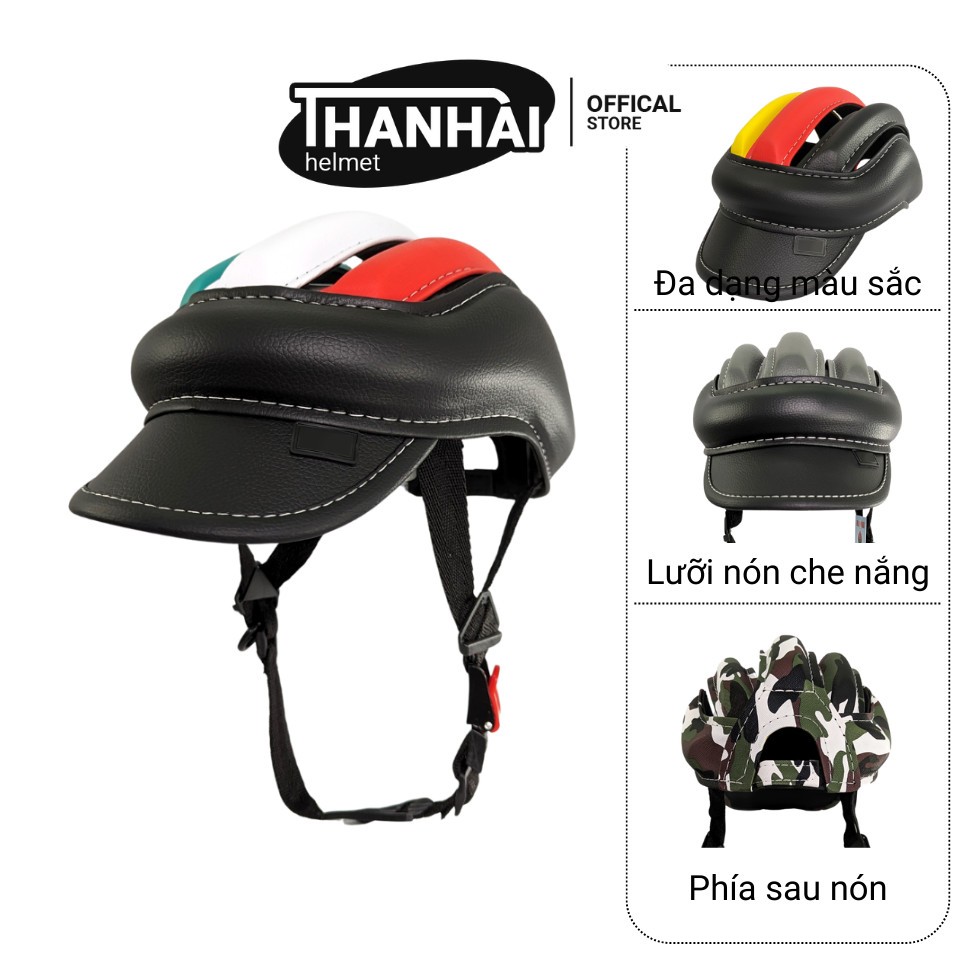 nón bảo hiểm da ba soc kiểu dáng thể thao nhẹ thoáng mát