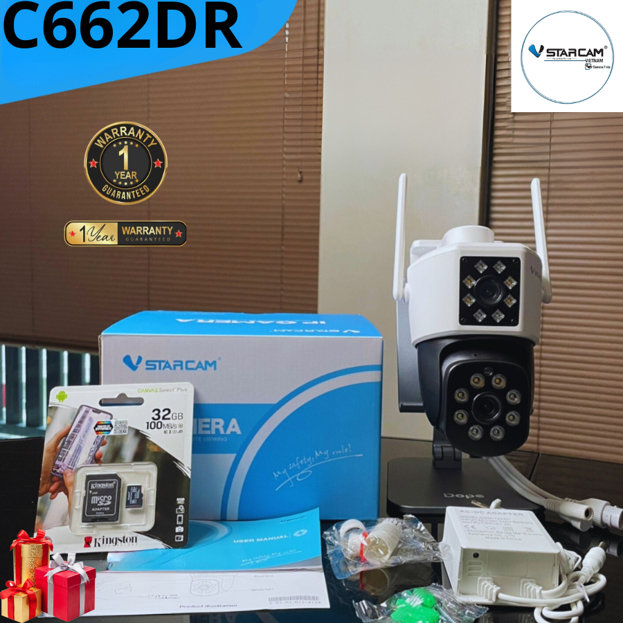 Camera Wifi Vstarcam 2 màn hình C662DR