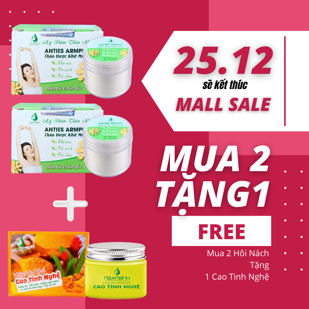 Combo 2 hôi nách ngân bình TẶNG 1 Cao nghệ chính hãng