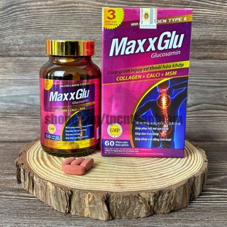 Viên uống bổ xương khớp  MAXXGLU TÍM bổ sung glucosamin, giảm đau nhức xương khớp  - Hộp 60 viên