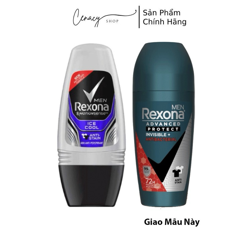 Lăn Khử Mùi Nam Rexona Khô Thoáng Invisible Antibacterial 45ml