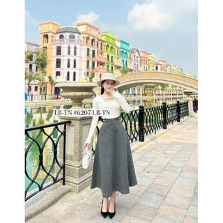Chân váy dạ dáng xoè đai CD dài 80cm