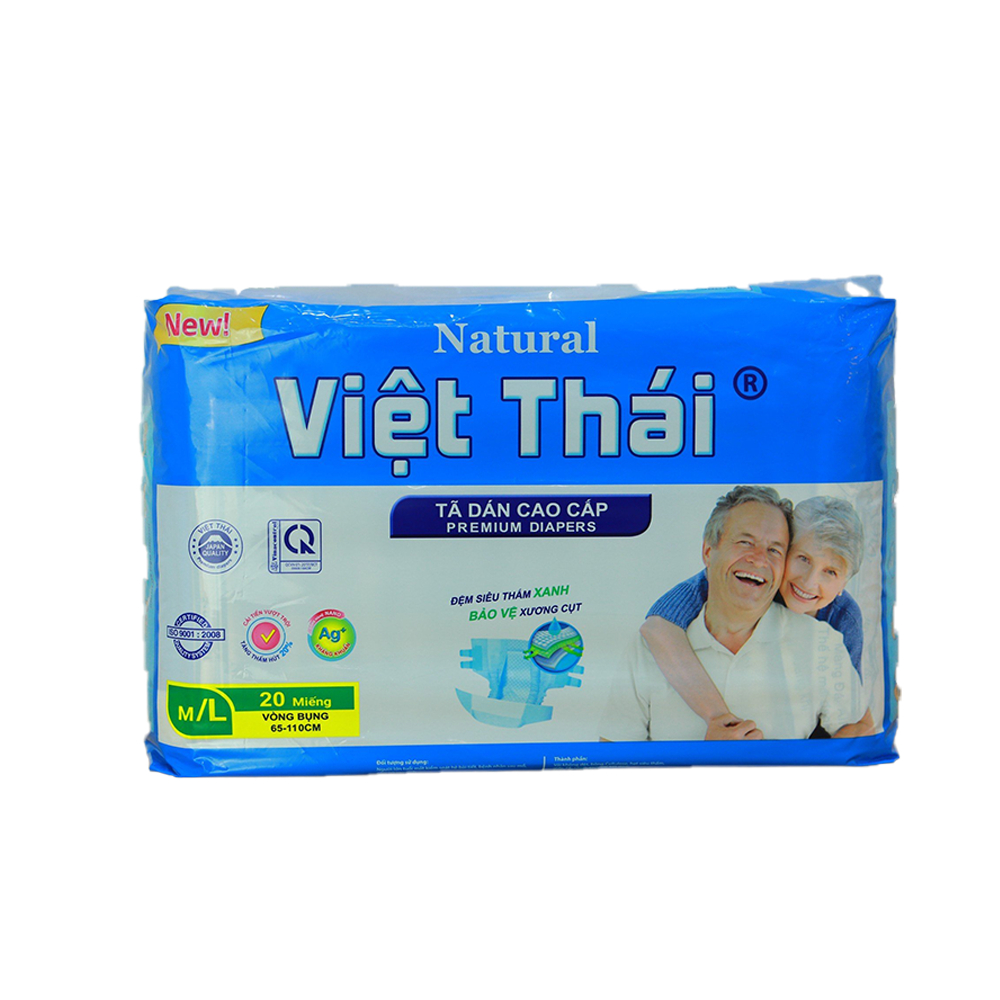 Tã Dán Dành Cho Người Già Việt Thái Natural cao cấp 10 miếng size M/L/