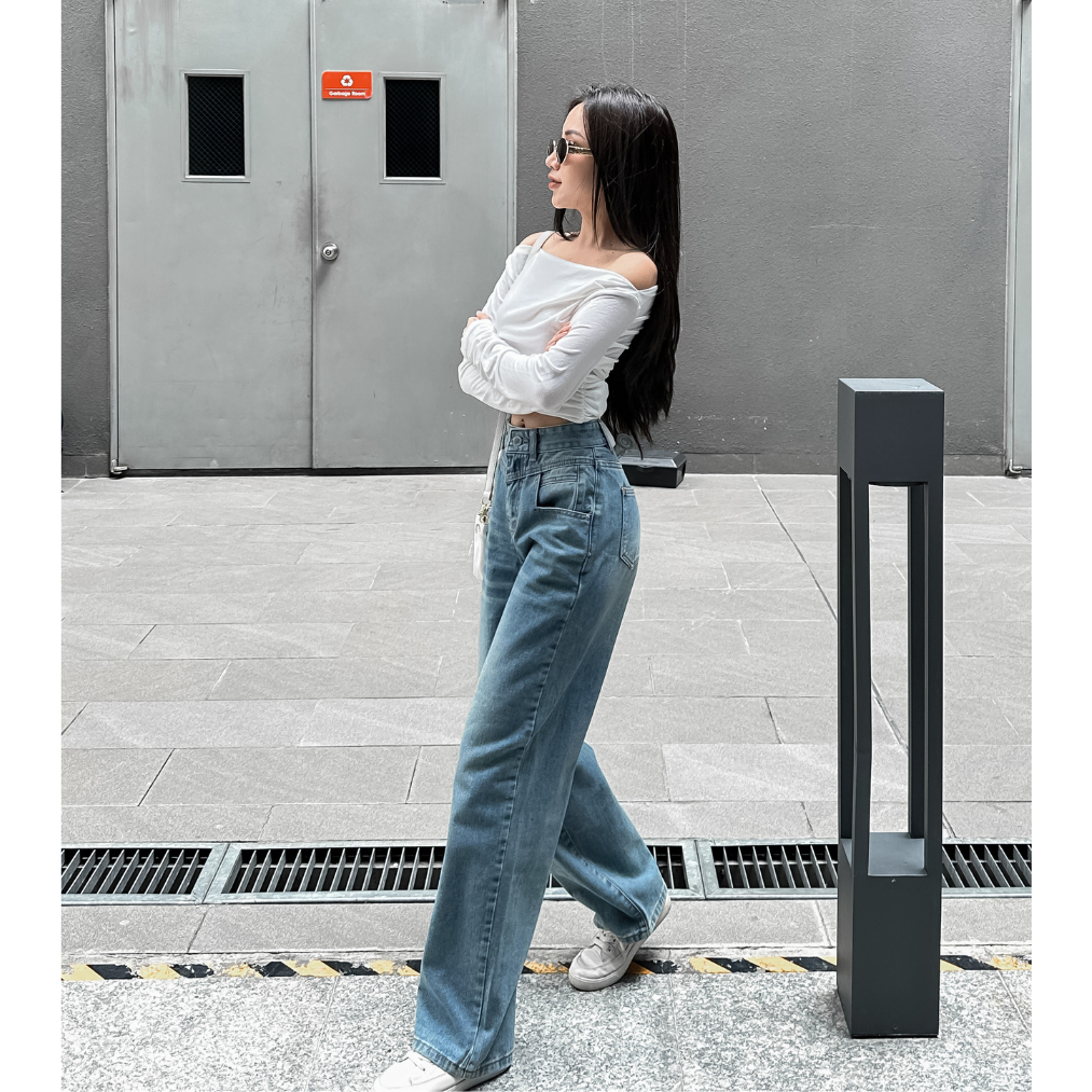 Quần jean nữ ống suông 2 túi trước TiQi Jeans B2-321