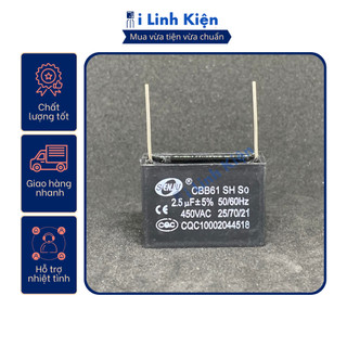 Tụ quạt 2uF 450VAC chân hàn mạch PCB CBB61