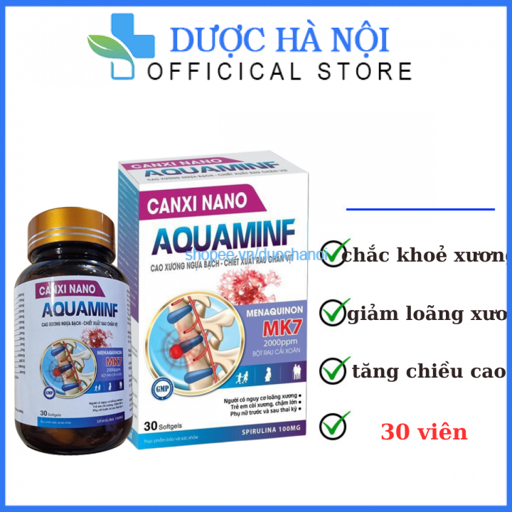 Viên uống canxi nano aquamin F cho người loãng xương , trẻ em còi xương, chậm lớn , giúp bổ sung canxi – hộp 30 viên