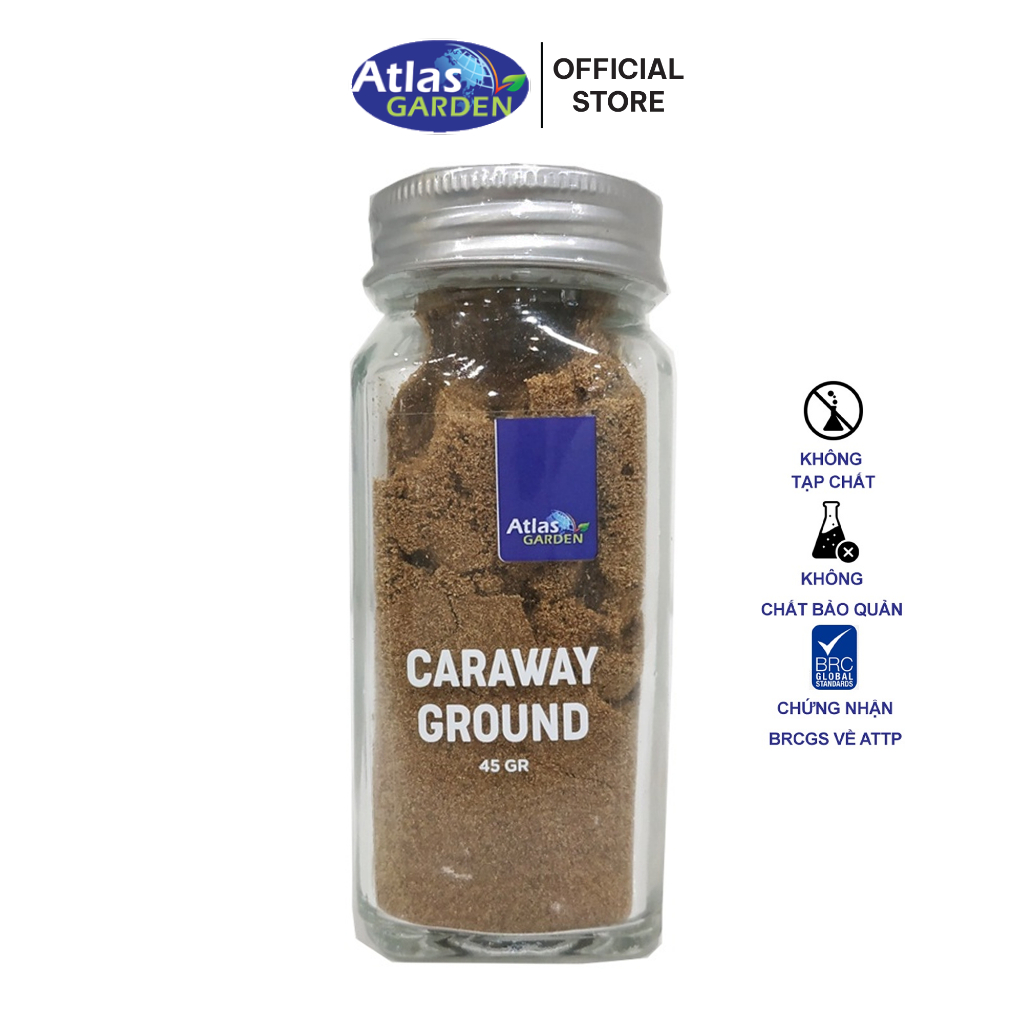 Bột Caraway 45g Nhập Khẩu Đức- Gia vị chế biến thực phẩm Atlas Garden