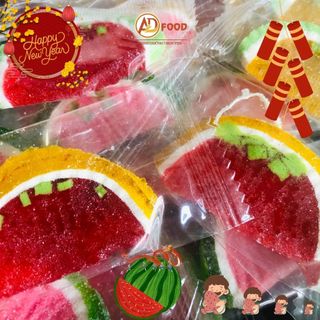 500g Kẹo dẻo chua ngọt sắc màu hình dưa hấu