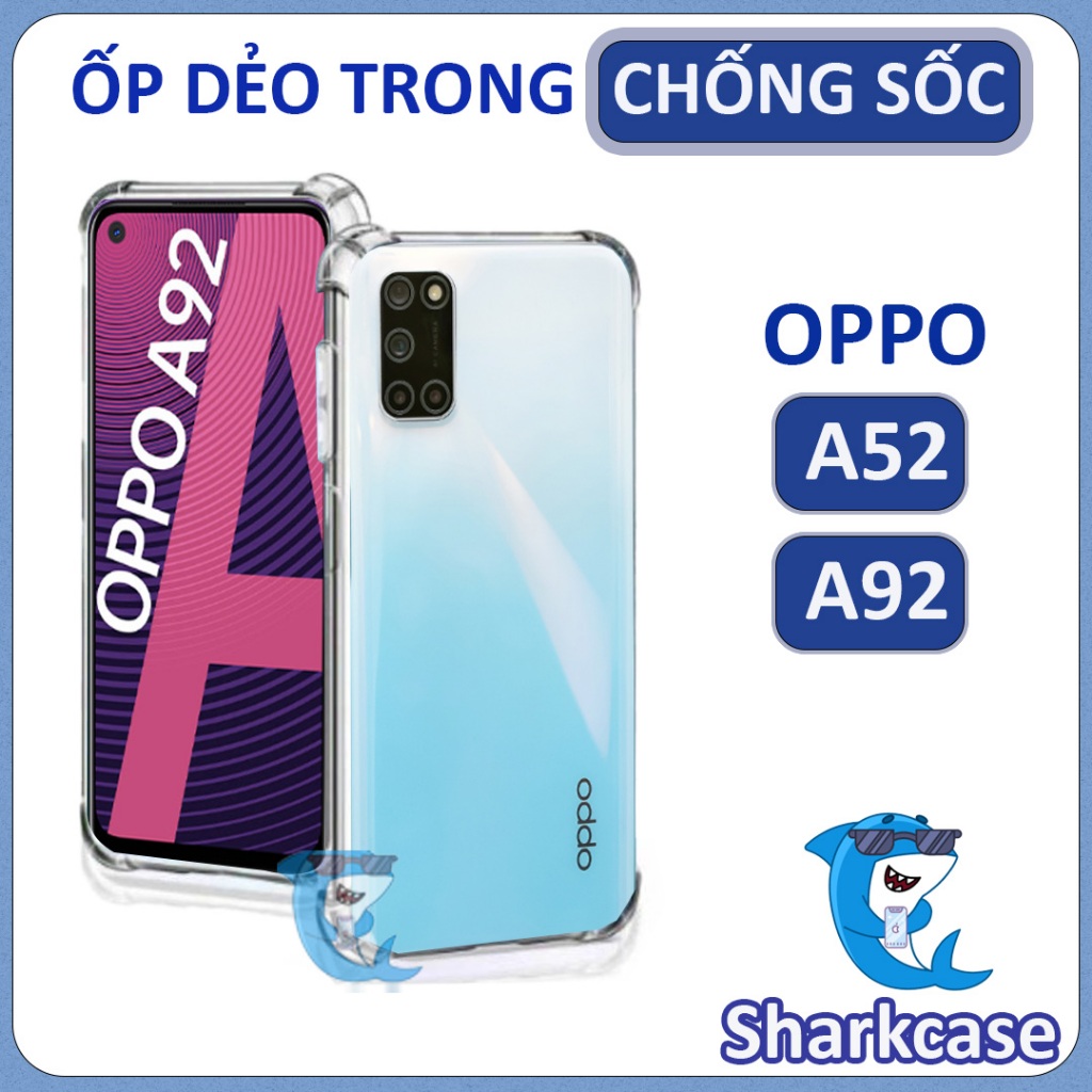 Ốp lưng OPPO A52/A72/A92 dẻo trong suốt silicon cao cấp chống sốc chống va đập có gờ bảo vệ bốn góc (Hàng loại I)